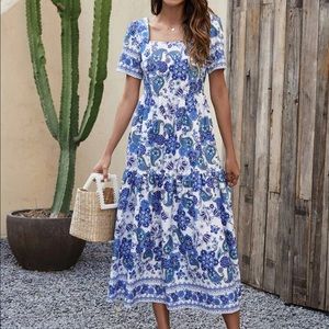 Paisley & Floral A-line Dress (XL)